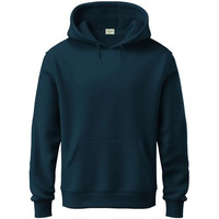 Adro Men's Cotton Neck Hooded Sweatshirt (H24-Pln-Sb-2Xl_Teal)