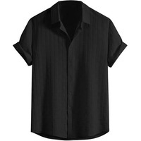 Leriya Fashion Men's Solid Regular Fit Shirt (Lf-Ms-6246_Black