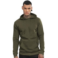 Adro Men's Cotton Neck Hooded Sweatshirt (H24-M-Pln-Ol-M_Olive)