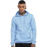 Adro Men's Cotton Neck Hooded Sweatshirt (H24-M-Pln-Sk_Sky Blue