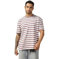 Leriya Fashion Mens T-Shirt | T Shirt For Men| Oversized T Shirt For Men| Loose Fit T Shirt For Men (X-Large, Purple)
