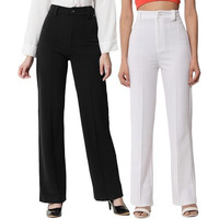 Kotty Pack Of 2 Women Regular Fit Viscose Rayon Trousers