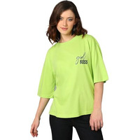 Kotty Women's Cotton Blend Printed Oversized T-Shirts