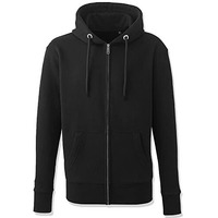 Adro Men's Solid Cotton Zipper Hoodies (Zh22-M-Pln-Bl_Black_M)