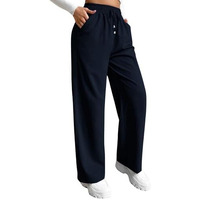 Leriya Fashion High Waist Trouser For Women | Summer Track Pants | Casual Trousers (X-Large, Blue)