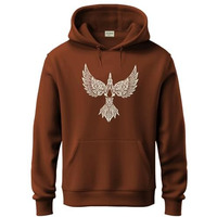 Adro Men's Cotton Neck Hooded Sweatshirt (H24-Bird-Br_Downtown Brown