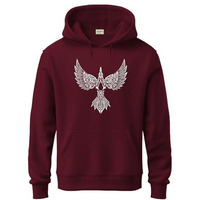 Adro Men's Cotton Neck Hooded Sweatshirt (H24-Bird-Mr_Maroon