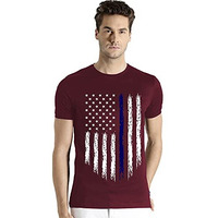 Adro Men's Regular Fit T-Shirt (Rnr-M-Usa-Bg_Maroon_2Xl)