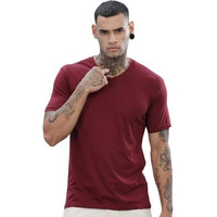 Adro V-Neck T Shirt For Men, 100% Cotton Vneck Tshirt Is Ideal For Casual Wear, Workouts And Loungewear, Adding A Stylish Touch.|Vn24-Pln-Mr-Xl Maroon