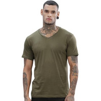 Adro V-Neck T Shirt For Men, 100% Cotton Vneck Tshirt Is Ideal For Casual Wear, Workouts And Loungewear, Adding A Stylish Touch.|Vn24-Pln-Ol-M Olive