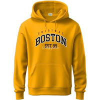 Adro Men's Cotton Neck Hooded Sweatshirt (H24-Bost-Mu-S_Mustard)