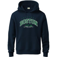 Adro Men's Cotton Neck Hooded Sweatshirt (H24-Bost-Nb_Navy Blue