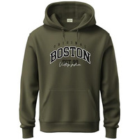 Adro Men's Cotton Neck Hooded Sweatshirt (H24-Bost-Ol_Olive
