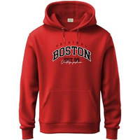 Adro Men's Cotton Neck Hooded Sweatshirt (H24-Bost-Rd_Red