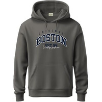 Adro Men's Cotton Neck Hooded Sweatshirt (H24-Bost-Sg_Steel Grey