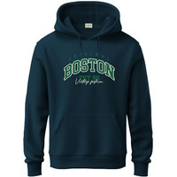 Adro Men's Cotton Neck Hooded Sweatshirt (H24-Bost-Sb_Teal