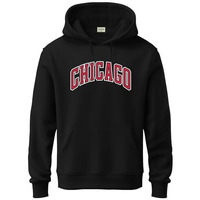 Adro Men's Cotton Neck Hooded Sweatshirt (H24-Cago-Bl-M_Black)