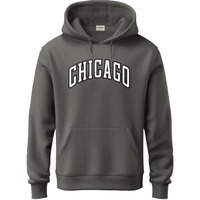 Adro Men's Cotton Neck Hooded Sweatshirt (H24-Cago-Sg_Steel Grey