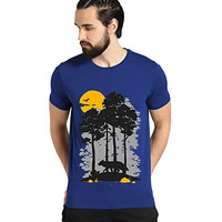 Adro Mens Sun Printed Cotton T-Shirt (Rn22-1-Sun-Rb_Royal Blue_Xl)