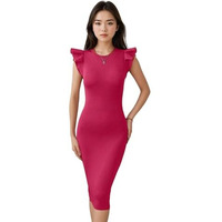 Kotty Women's Stylish Looking Valentno Febric Dress(Pink,Xl)