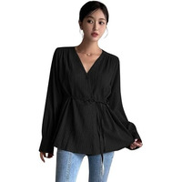 Leriya Fashion Women's Solid Regular Fit Top (Lf-W2052_Black L)