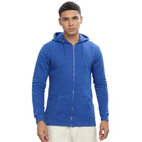 Adro Men's Cotton Neck Hooded Sweatshirt (Zhh-24-Pln-Rb_Royal Blue