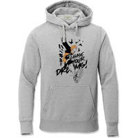 Adro Men's Cotton Neck Hooded Sweatshirt (H24-M-Dream-Gr_Grey