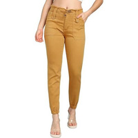 Nifty Women's Denim Stretchable High Waist Joggers (1470_Jogr_Gold_30_Gold_30)