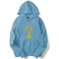 Adro Men's Cotton Neck Hooded Sweatshirt (H21-M-Gok-Sk_Skyblue_Xl)