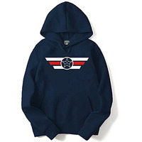 Adro Men's Cotton Neck Hooded Sweatshirt (H21-M-Cap-Nb_Navy_2Xl)