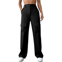 Leriya Fashion Women Cargo Pant | Woman Trousers | Women's High-Waisted Pant | Women Trousers Pants Black