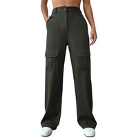 Leriya Fashion Women Cargo Pant | Woman Trousers | Women's High-Waisted Pant | Women Trousers Pants Green