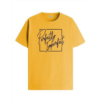 Adro Mens Printed T Shirt - Premium Cotton Graphic Printed Tshirt - Mustard T-Shirt - Rn24-Fect-Mu-M