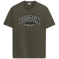 Adro Mens Printed T Shirt - Premium Cotton Graphic Printed Tshirt - Olive T-Shirt - Rn24-Bost-Ol-M