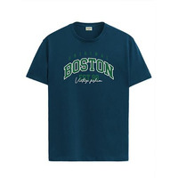 Adro Mens Printed T Shirt - Premium Cotton Graphic Printed Tshirt - Teal T-Shirt - Rn24-Bost-Sb-L