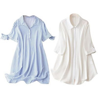 Leriya Fashion Rayon Women Above The Knee Western Dress (Lf-Wd1099&Wd1143_White&Blue