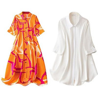 Leriya Fashion Rayon Women Above The Knee Western Dress (Lf-Wd1099&Wd1143_White&Orange