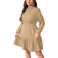 Leriya Fashion Poly Cotton Above The Knee Western Dress For Women (Lf-W.Dress-Wd1254_Beige