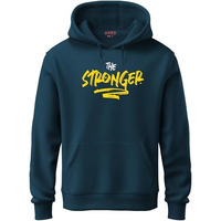 Adro Men's Cotton Neck Hooded Sweatshirt (H21-M-Sgr-Sb_Teal_L)