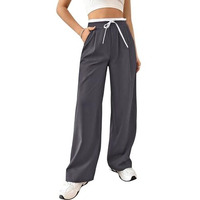 Leriya Fashion Women's High Waist Wide Leg Trousers | Casual & Formal Pants For Women |Loose Fit Track Pants | Gymwear | Cargo Pants | Elegant Office Wear | Stylish Jeans Look (Lf-Tr1167-S-Grey)
