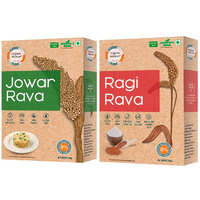 Organic Wisdom-Back to Roots Jowar & Ragi Rava (Millet Rava) Combo Pack | Organically Grown | Stone Grounded | Rich in Protein, Calcium & Dietary Fibre | Helps Weight Loss | 400 gm Each