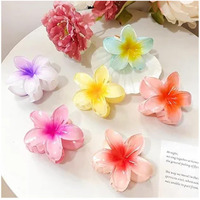 Lichie Big Flower Shape Hair Claw Clip For Long Hair For Girls And Women's- 4 Pieces Random Color