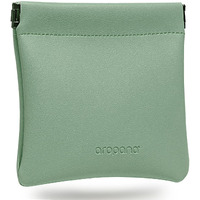 Aropana Self Closing Leather Purse Portable Earphone AirPods Pouch Mini Storage Jewellery Bag Coin Card Holder for Men & Women (11.5CM  11CM) Pastel Green
