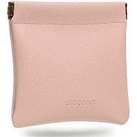 Aropana Self Closing Leather Purse Portable Earphone AirPods Pouch Mini Storage Jewellery Bag Coin Card Holder for Men & Women (11.5CM  11CM) Light Pink