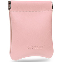 Aropana Self Closing Leather Travel Organiser Earphone AirPods Case Cosmetic Makeup Pouch Jewellery Bag Contact Lens Pouch Card Holder Mini Wallet for Girls & Women (8.5CM  11CM) Amaranth Pink