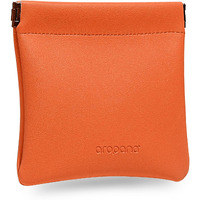 Aropana Self Closing Leather Purse Portable Earphone AirPods Pouch Mini Storage Jewellery Bag Coin Card Holder for Men & Women (11.5CM  11CM) Madarin Orange