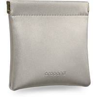 Aropana Self Closing Leather Purse Portable Earphone AirPods Pouch Mini Storage Jewellery Bag Coin Card Holder for Men & Women (11.5CM  11CM) Glitter Beige