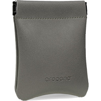 Aropana Self Closing Leather Pouch Portable Earphone AirPods Pouch Mini Storage Jewellery Bag Coin Card Holder for Men & Women (8.5CM  11CM) Fossil Grey