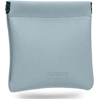 Aropana Self Closing Leather Purse Portable Earphone AirPods Pouch Mini Storage Jewellery Bag Coin Card Holder for Men & Women (11.5CM  11CM) Light Blue
