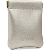 Aropana Self Closing Leather Pouch Portable Earphone AirPods Pouch Mini Storage Jewellery Bag Coin Card Holder for Men & Women (8.5CM  11CM) Glitter Beige